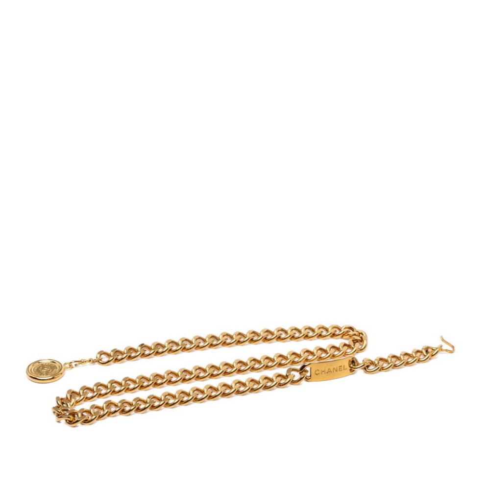 Chanel Vintage Logo Chain Belt Gold Plated Men's CHANEL